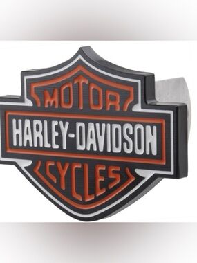 Harley-Davidson Orange, Black & White Shield Hitch Plug